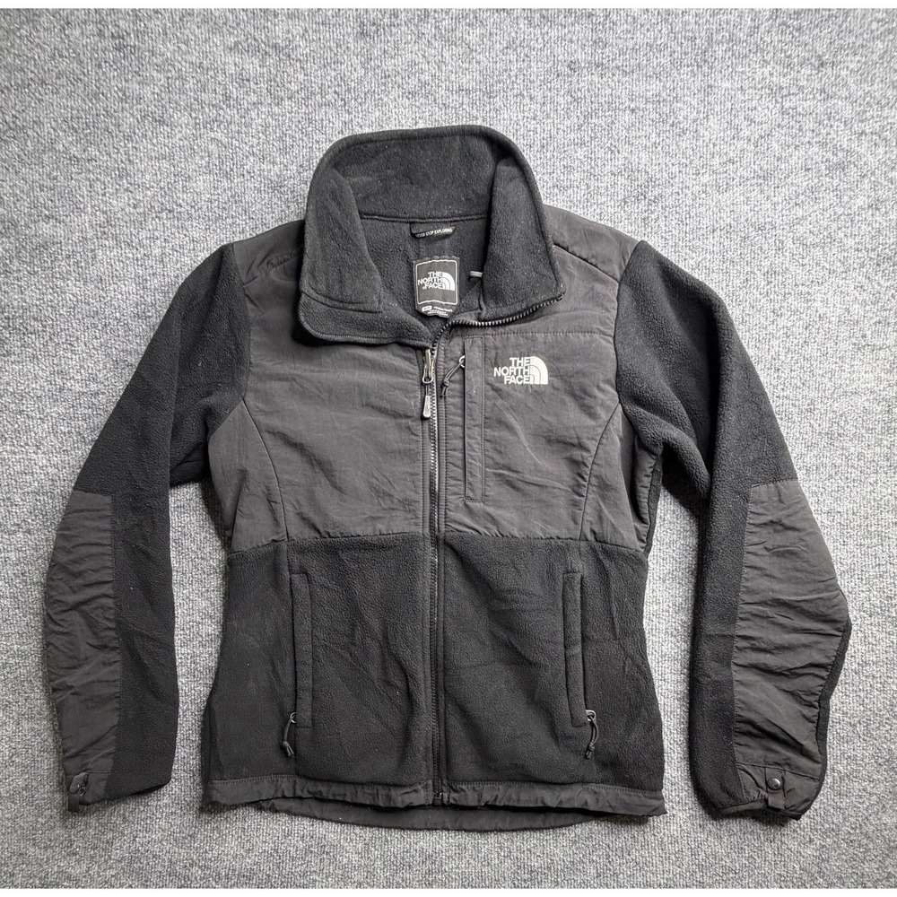 The North‎ Face Womens Small P Fleece Jacket Black Polartec Full Zip Overlay